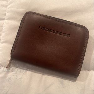 Portland Leather Goods Small Zip Wallet Cognac